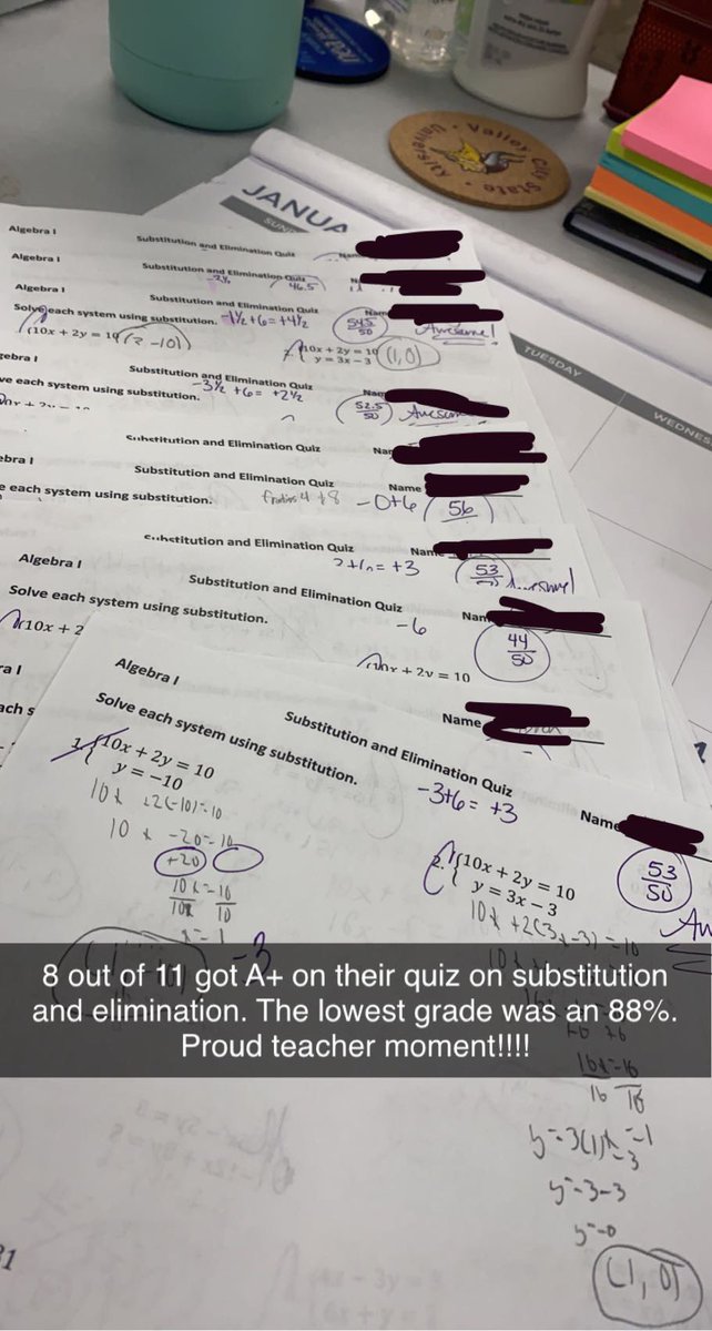 mathlunneborg's tweet photo. They rocked it! So proud of my #Algebra1 students! Yahoo! They are on their way to big things. #MilnorMath https://t.co/Tbqs6F4kXh