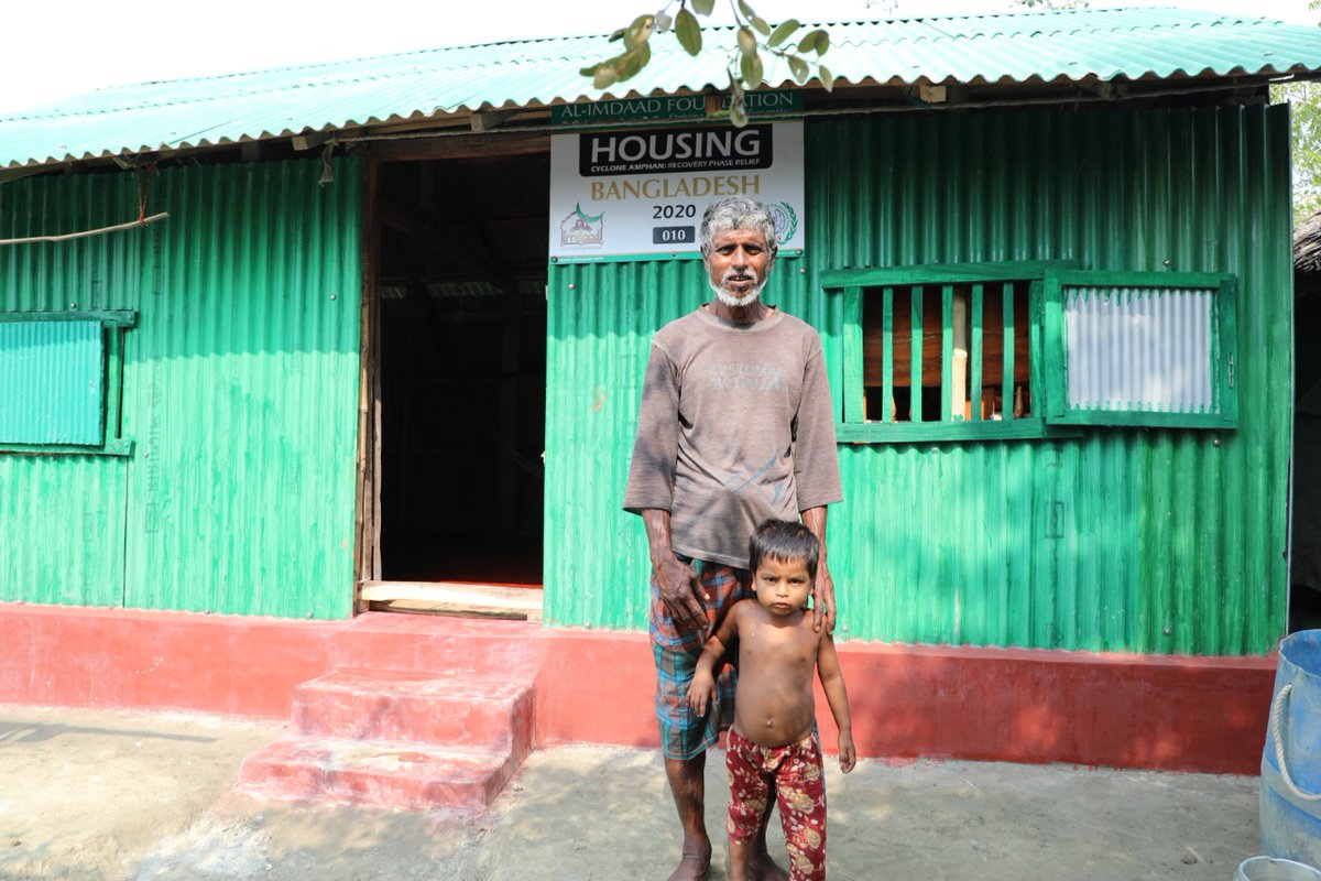 Alimdaad's tweet photo. A total of 37 homes have now all been completed as part of our shelter rehabilitation project for families who were left homeless by Cyclone Amphan in Bangladesh.

#alimdaad #international #bangladesh #cycloneamphanrelief #housingandshelter #homes #complete #humanitarianaid https://t.co/4gZbi1X4E6