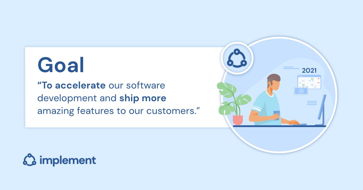 useimplement's tweet image. It's time to accelerate your development teams with data, come checkout implement.io to get started #datadrivenengineering #accelerate #customerfirst