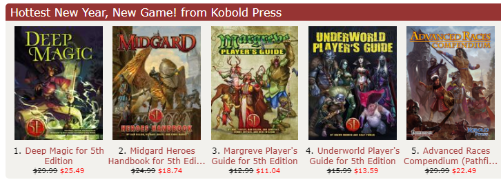 KoboldPress's tweet photo. It's the New Year, New Game Sale on @DriveThruRPG!

Get some more Kobold Press in your life: https://t.co/55lUHItTRs

#dnd #dnd5e #KoboldPress https://t.co/Km8rK0Eeik