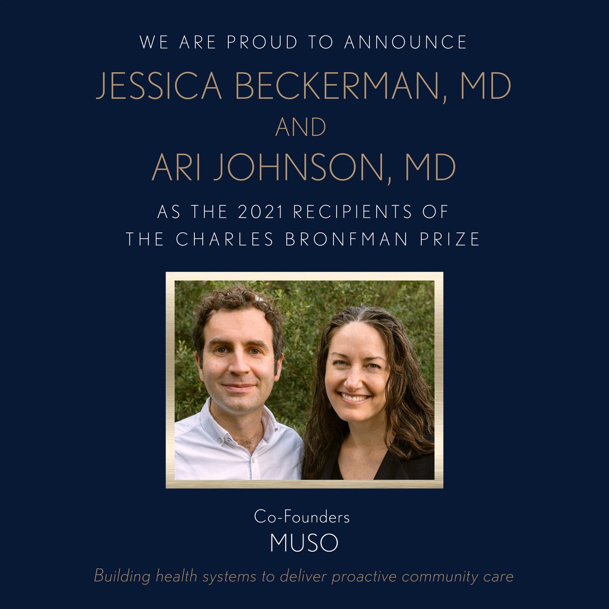 The Charles Bronfman Prize On Twitter We Are Absolutely Thrilled To Announce The Newest Members Yes Plural Of The Charles Bronfman Prize Family Doctors Ari Johnson Jessica Beckerman The Married