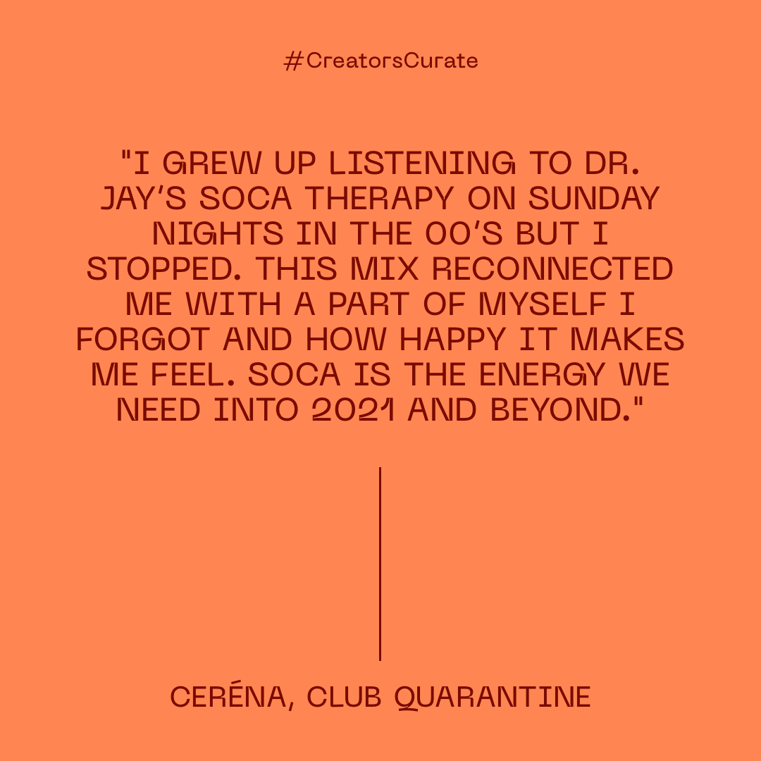 mixcloud's tweet photo. Recording artist and co-founder of @reachclubq @escerena1111 selects her pick for #CreatorsCurate. 

▶️ Listen to 'This Is Soca 2020: Trinidad Carnival's First Dose' a mix by @socaprince https://t.co/P5Hg4rzGOu https://t.co/KArXDnrn1V