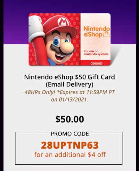 Nintendo $50 eShop Gift Card