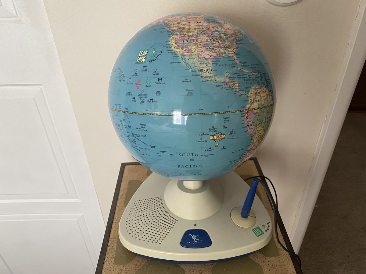 Working from home triggers some nostalgia of the fun I had on this #LeapFrogExplorer as a young kid. Now I am sitting a few feet from it making maps for a living! Hard to deny it played a role in my interest for maps! #mapping #GIS