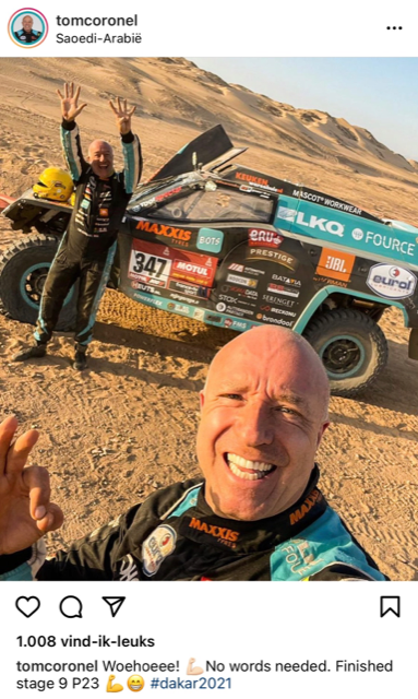 Brondool's tweet photo. Opnieuw een goede dag voor de broertjes, die op 37 minuten achterstand als 25e aan de finish komen.
#teamcoronel #brondool #dakar2021 #lockingsolutions #electricdoorlocks #carelock #rally https://t.co/RP4FeGQsWE