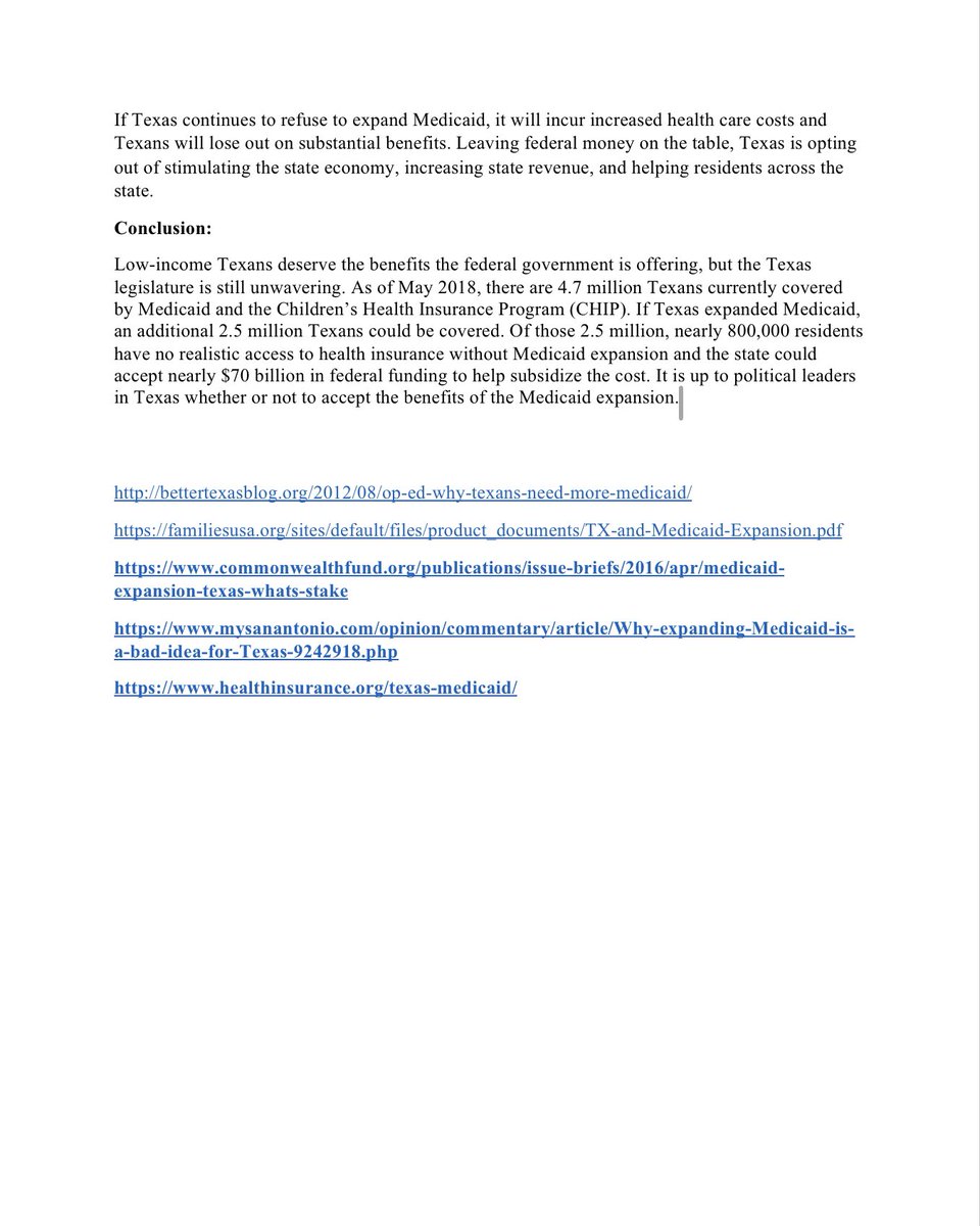 Briefing Paper: Medicaid Expansion in Texas: A Win-Win for Everyone

SettleConsulting.org

@GovAbbott #healthcare #medicaidexpansion #medicaid #healthcareworkers #HealthcareHeroes #healthcareprofessionals #accountablecare #accountablecareorganizations #aco #COVID19