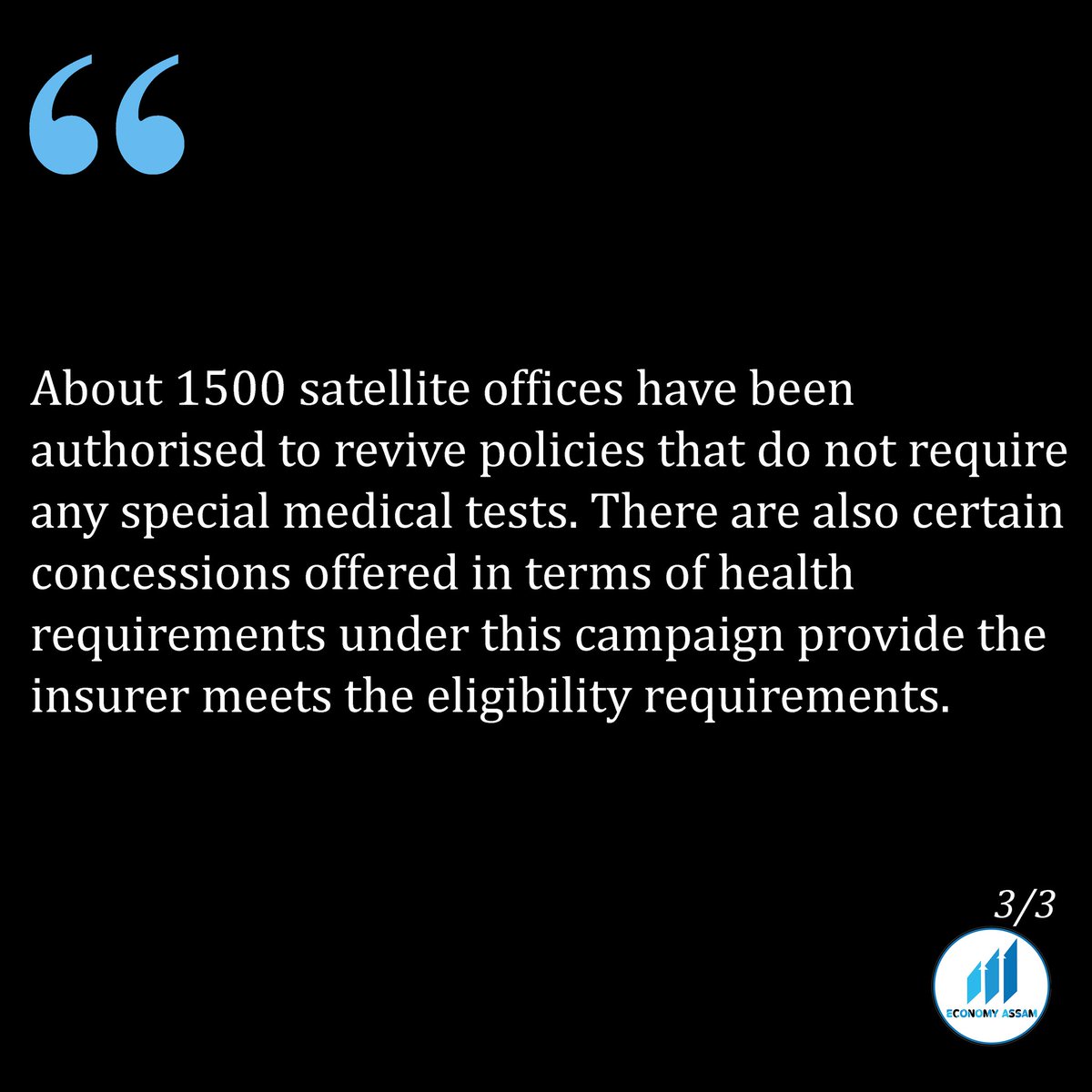 AssamEconomy's tweet image. LIC lapsed policies revival campaign 

#LIC #InsuranceInIndia #LifeInsurance #InsurancePolicies #TermInsurance #EconomyAssam #Guwahati #Assam #picstory