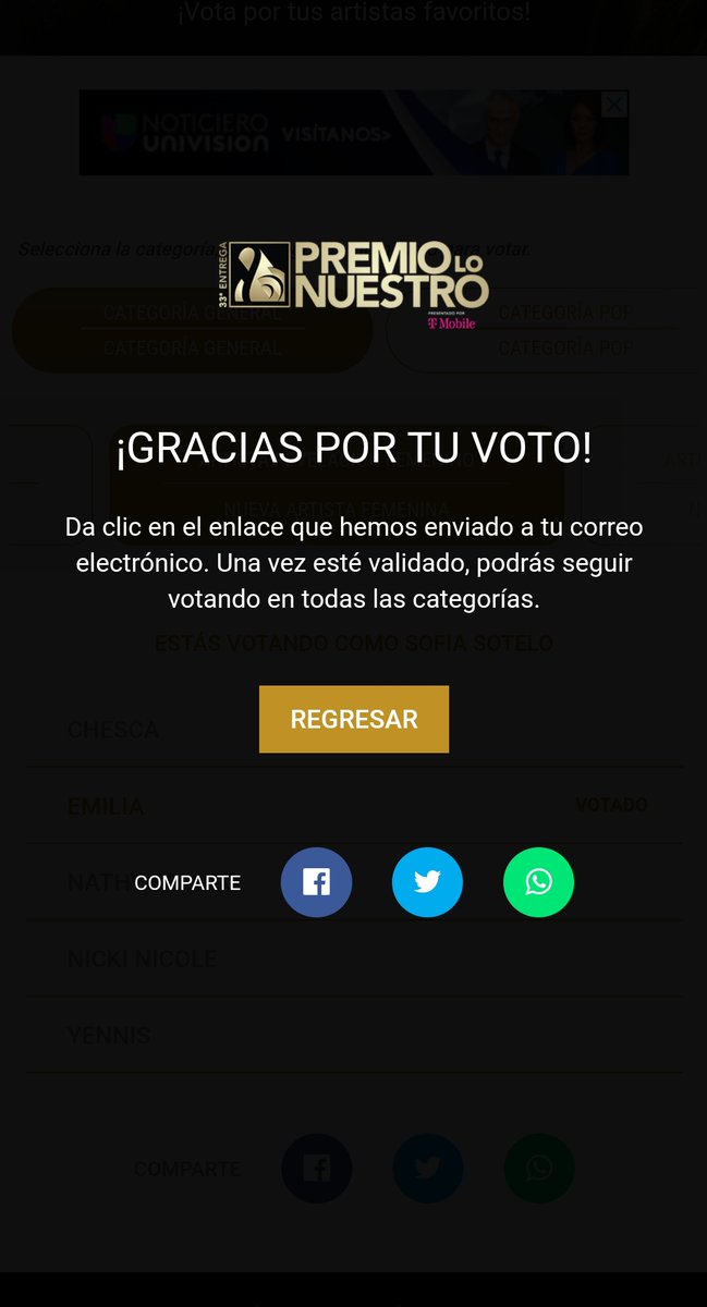 softmilia's tweet photo. https://t.co/C5Z5ZvuVGe
Entran al link  van aa la parte de (artista revelacion femenina) la votan a Emilia les va aparecer  que pongan sus datos donde dice ESTADO van a la opción de "puerto rico", en ZIP ponen "00601" y su voto ya esta realizado 🤍
a trabajarrr 🙏 https://t.co/zW7htXYgbJ