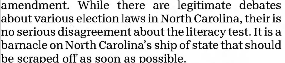 &  @andyinrok called it “a barnacle on NCs ship of state that should be scraped off as soon as possible.” (9/10)  #ncpol