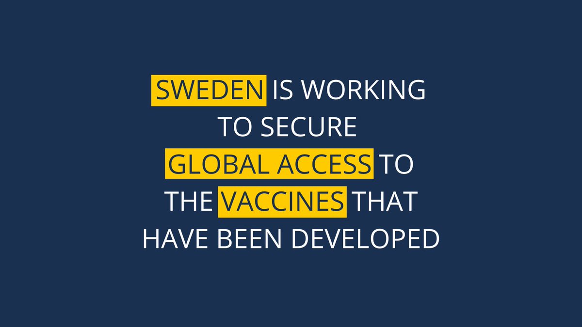 SweMFA's tweet photo. COVID-19 vaccines must be available to everyone, regardless of nationality or ability to pay. Sweden is working to secure global access to the vaccines that have been developed. #BuildBackBetter #DriveforDemocracy https://t.co/zIXUe17ELz