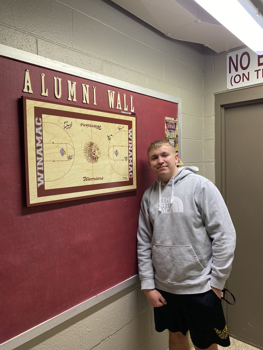 HoopsWinamac's tweet photo. Freshly added to the Alumni is Shayden May. May was a 2020 grad and played for Coach Alan Huggler. He scored 184 points his senior year and ended up with 185 career points as a warrior. 
Shayden is still part of the winamac program as an assistant coach for varsity/Jv. https://t.co/ANXt708abr