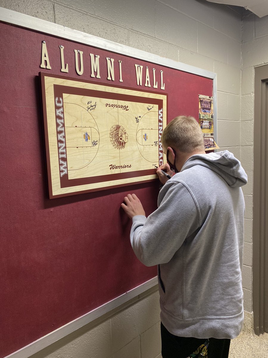 HoopsWinamac's tweet photo. Freshly added to the Alumni is Shayden May. May was a 2020 grad and played for Coach Alan Huggler. He scored 184 points his senior year and ended up with 185 career points as a warrior. 
Shayden is still part of the winamac program as an assistant coach for varsity/Jv. https://t.co/ANXt708abr