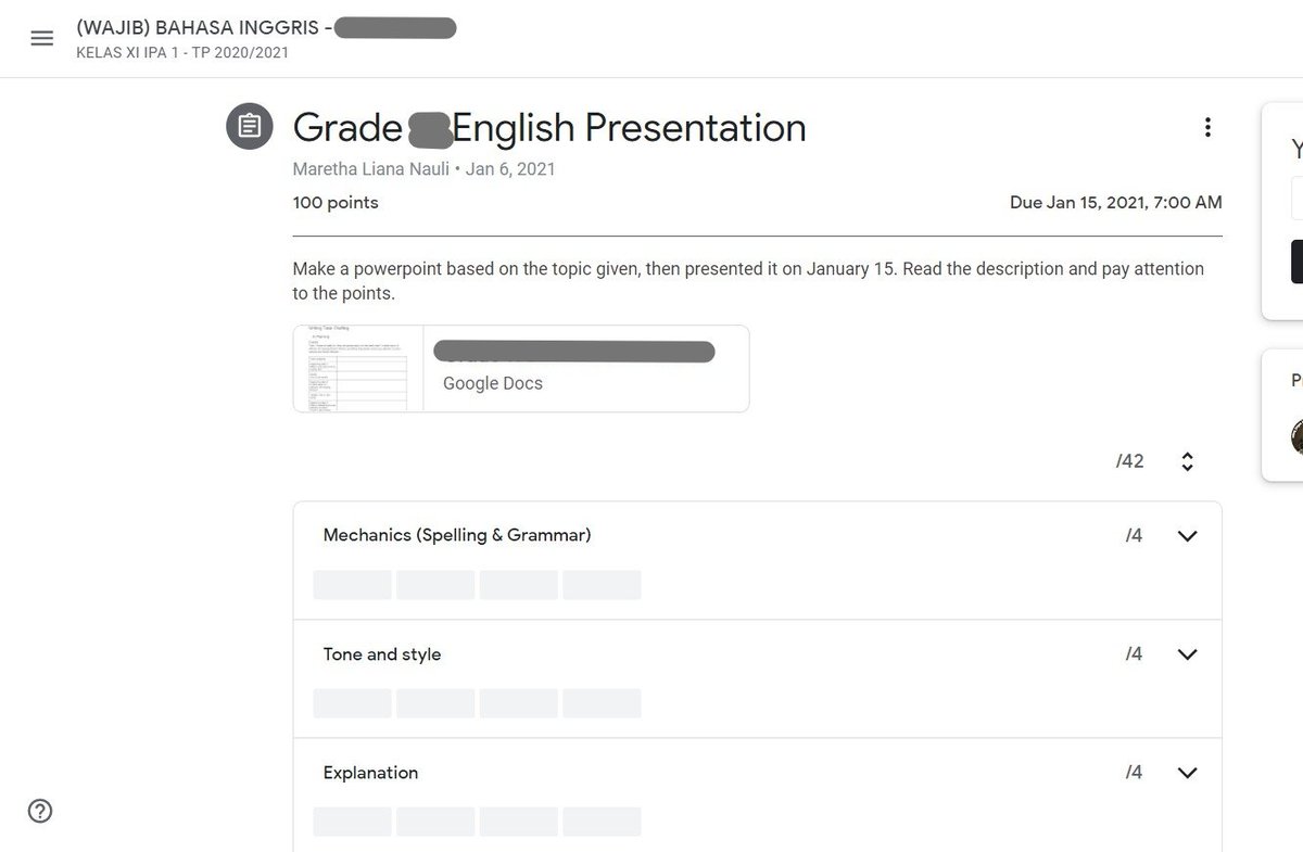 Presentation on January 15