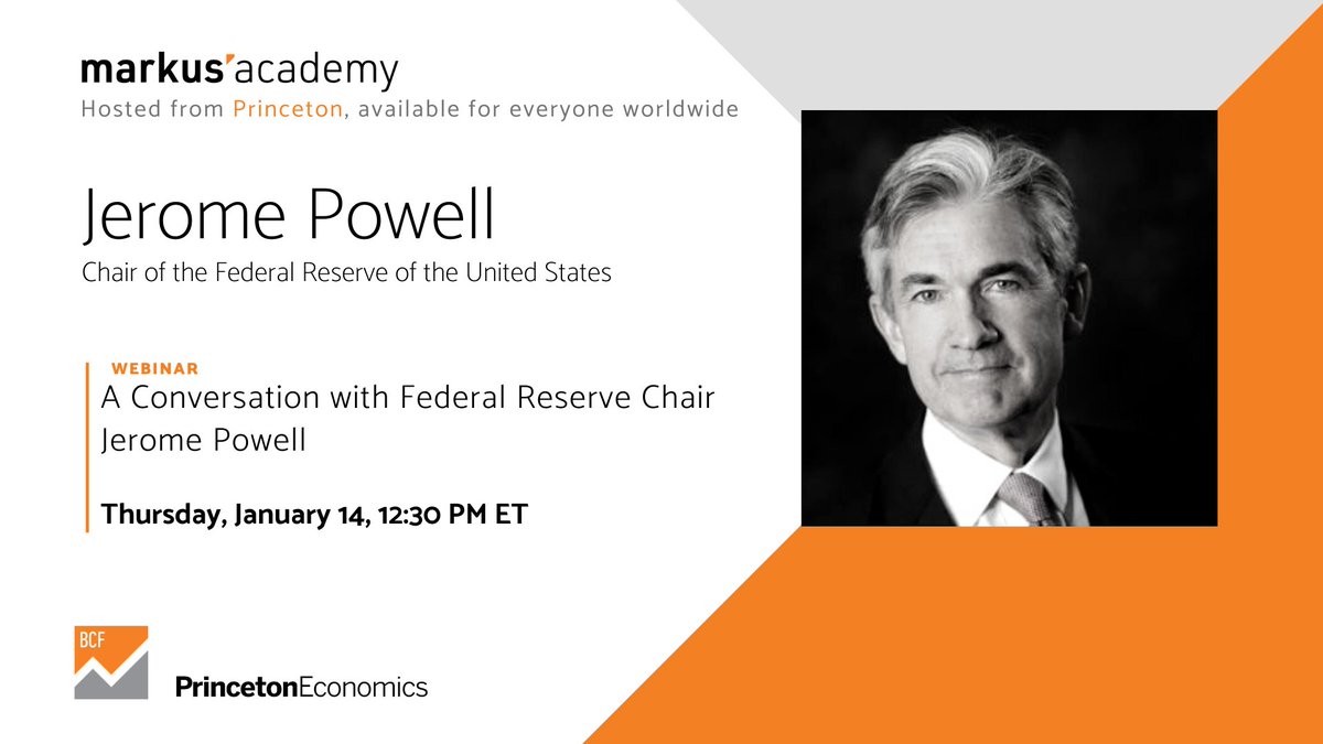 MarkusEconomist's tweet photo. Webinar - a conversation with Federal Reserve Chair Jerome Powell
📅 Thursday 12:30 (ET)
✍️Register and be part of it
https://t.co/BU6beyioJ8 https://t.co/1svOjYW0gq
