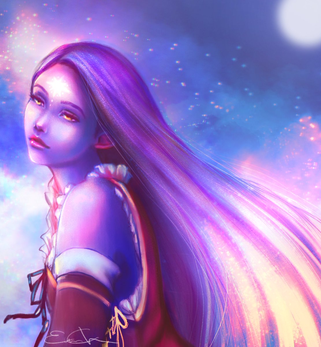 EvieeChan's tweet photo. Hello again #PortfolioDay 
I'm Eviee and I like to paint fantasy and fanart using lots of colours! ❤ https://t.co/91vqpxZvwR
