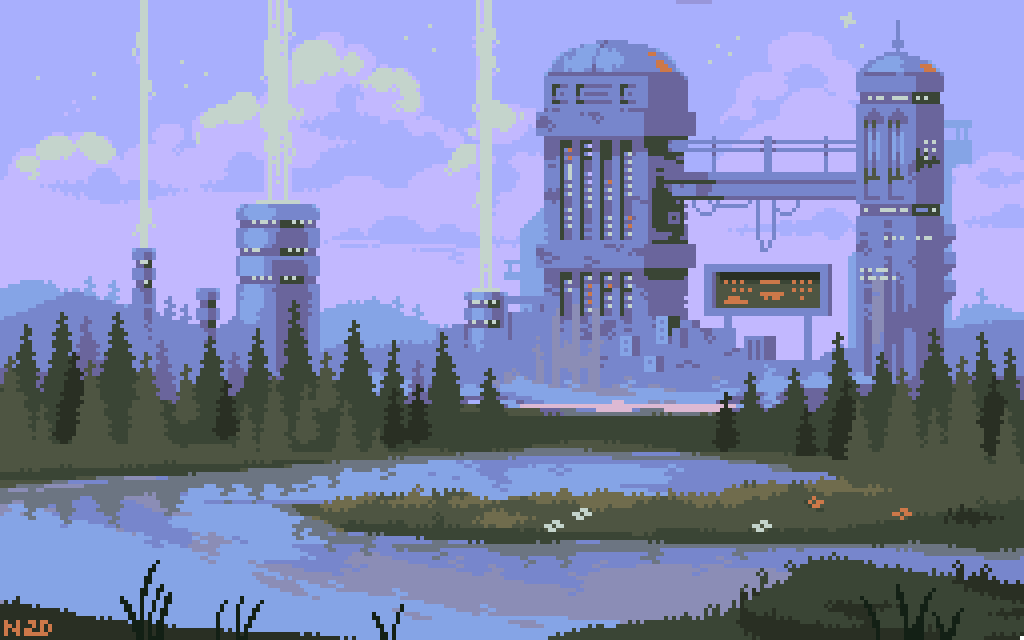 useless_pursuit's tweet photo. Hey #PortfolioDay ! I'm Norma and I like to make pixel art. I love creating sci-fi environments and space scenes 🤖💜

#pixelart #ドット絵 https://t.co/orYPksH8dC