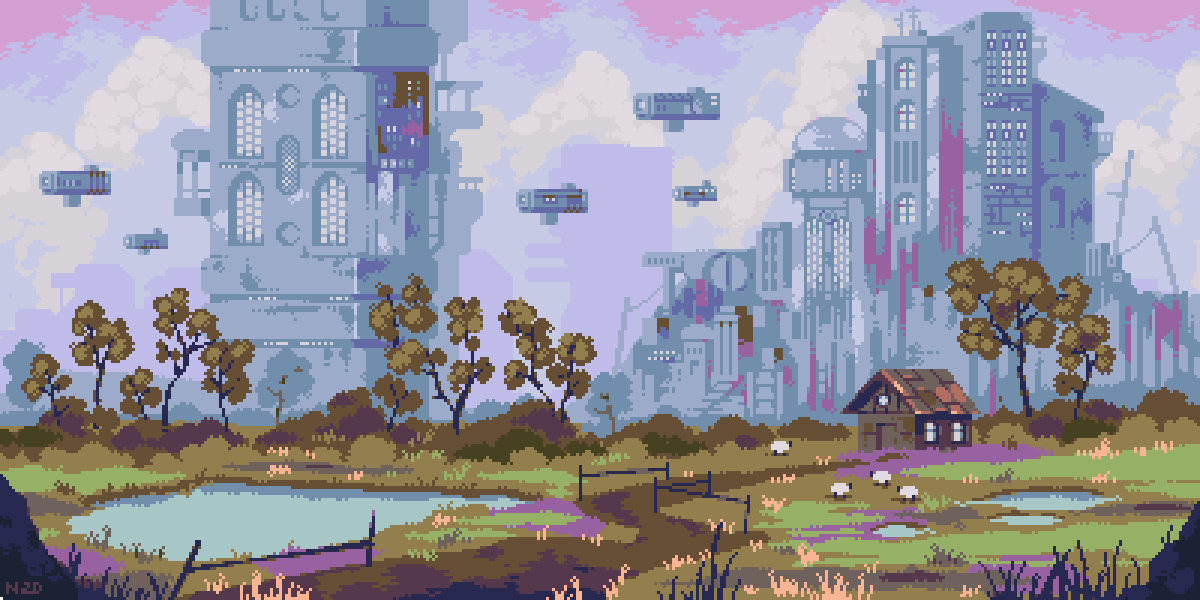 useless_pursuit's tweet photo. Hey #PortfolioDay ! I'm Norma and I like to make pixel art. I love creating sci-fi environments and space scenes 🤖💜

#pixelart #ドット絵 https://t.co/orYPksH8dC