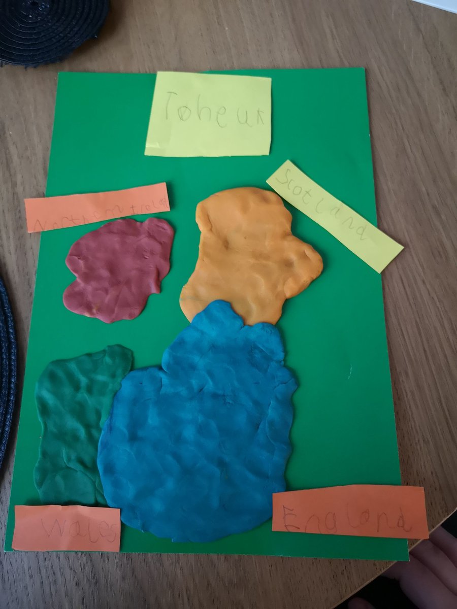 Alip1981's tweet photo. @Year1Kingsley Abigail (helped by Emily)made a 3D map of the UK. https://t.co/cHjN62lGMQ