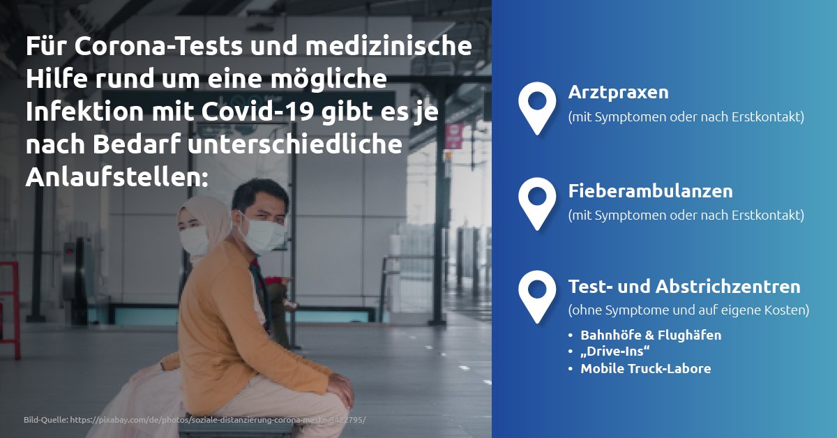 Je nach Bedarf ist eine der aufgeführten Anlaufstellen für #Coronatests zu empfehlen. #Abstrichstellen richten sich speziell an Menschen ohne konkrete Krankheitssymptome, während Corona-Arztpraxen nur #Infizierte oder potentiell Infizierte behandeln. buff.ly/3qfPBAZ