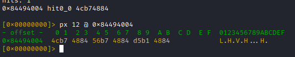 Printing the first 12 bytes from this XREF offset, reveals 3 pointers again (reversed endianess):- 0x8448b74c (expected, method name pointer)- 0x8448b756 (ptr to signature string, yay)- 0x8448b1d5 (likely pointer to JNI method implementation)