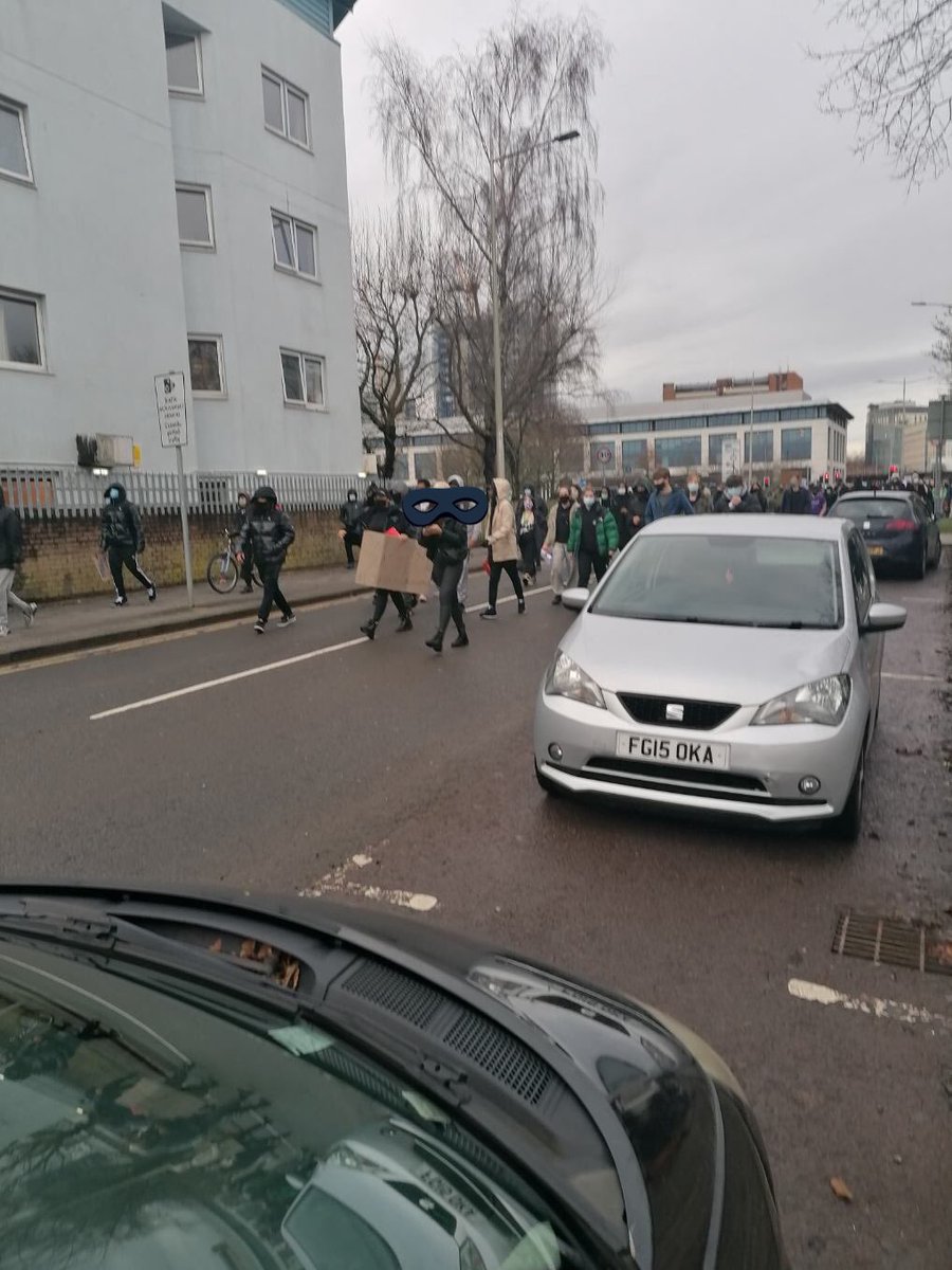 Pictures of the crowd heading southbound Bute Street via Bute Terrace from Cardiff Central to reach James Street [6]