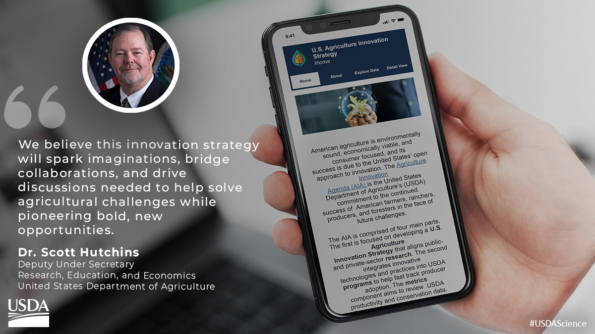 USDAScience's tweet photo. Announcing the release of USDA's Agriculture Innovation Research Strategy report and dashboard. https://t.co/k0QhcQplKG #USDAScience https://t.co/JPSx7Ab1du