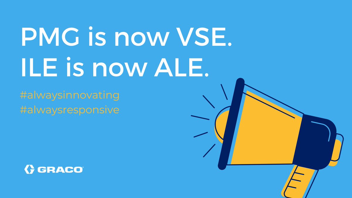 You've probably heard of the acronyms we use to describe the #GracoLube business units as PMG &amp; ILE. We're always innovating – and that’s why we've since changed these names to better align with our customers. #alwaysinnovating #alwaysresponsive