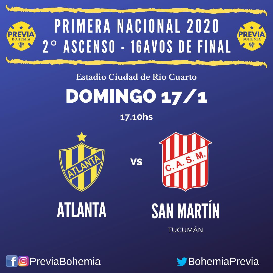 _Bpre2's tweet photo. Nadie ni nada pueden confirmarlo en esta @afa pero por ahora #Atlanta enfrentaría a #SanMartinTuc el domingo 17.10hs en el estadio de #EstudiantesRC https://t.co/LhpGurw4oH