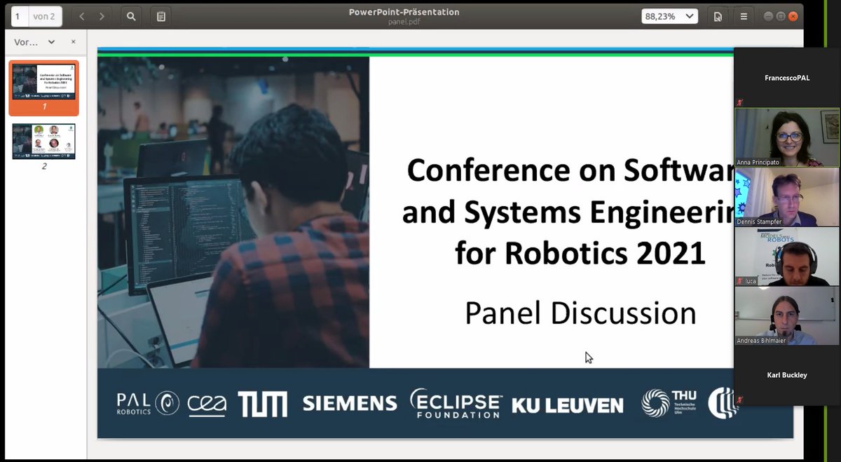 Francesco Ferro (@ferrofrancescoe) on Twitter photo Live the Closing <a href="/RobMoSys/">RobMoSys</a> Conference with great panel list <a href="/luca_marchionni/">luca marchionni</a> <a href="/PALRobotics/">PAL Robotics</a> Dr. Andreas Bihlmaier <a href="/ABBRobotics/">ABB Robotics</a> <a href="/GeorgWichert/">Georg von Wichert</a> <a href="/Siemens/">Siemens</a> David Bisset <a href="/eu_Robotics/">euRobotics</a> and Moderator Dr. Dennis Stampfer <a href="/toolify/">Kriss</a> robmosys.eu/CSSER21/ Live the Closing <a href="/RobMoSys/">RobMoSys</a> Conference with great panel list <a href="/luca_marchionni/">luca marchionni</a> <a href="/PALRobotics/">PAL Robotics</a> Dr. Andreas Bihlmaier <a href="/ABBRobotics/">ABB Robotics</a> <a href="/GeorgWichert/">Georg von Wichert</a> <a href="/Siemens/">Siemens</a> David Bisset <a href="/eu_Robotics/">euRobotics</a> and Moderator Dr. Dennis Stampfer <a href="/toolify/">Kriss</a> robmosys.eu/CSSER21/