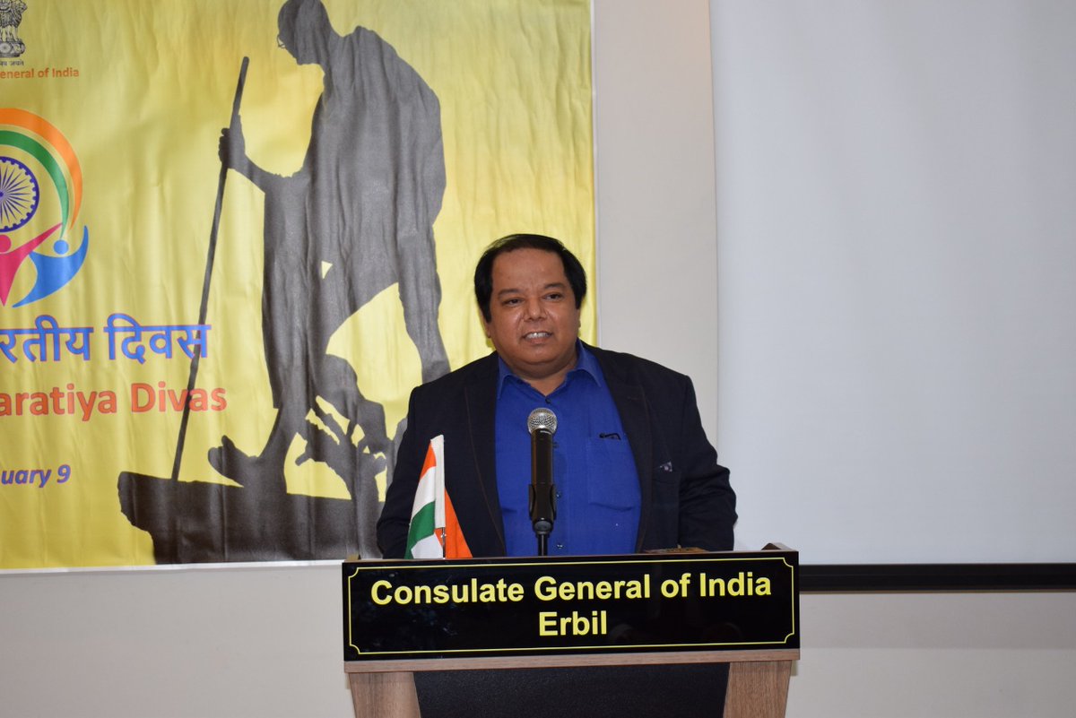 A_India_K's tweet photo. AIK president Mr Anoop Suri and other executive members addressed eminent gathering for Bhartiya Pravasi Divas and Vishwa hindi diwas. #VishwaHindiDiwas2021 #erbil #pbd2021 https://t.co/ZeNYeA0oQ5