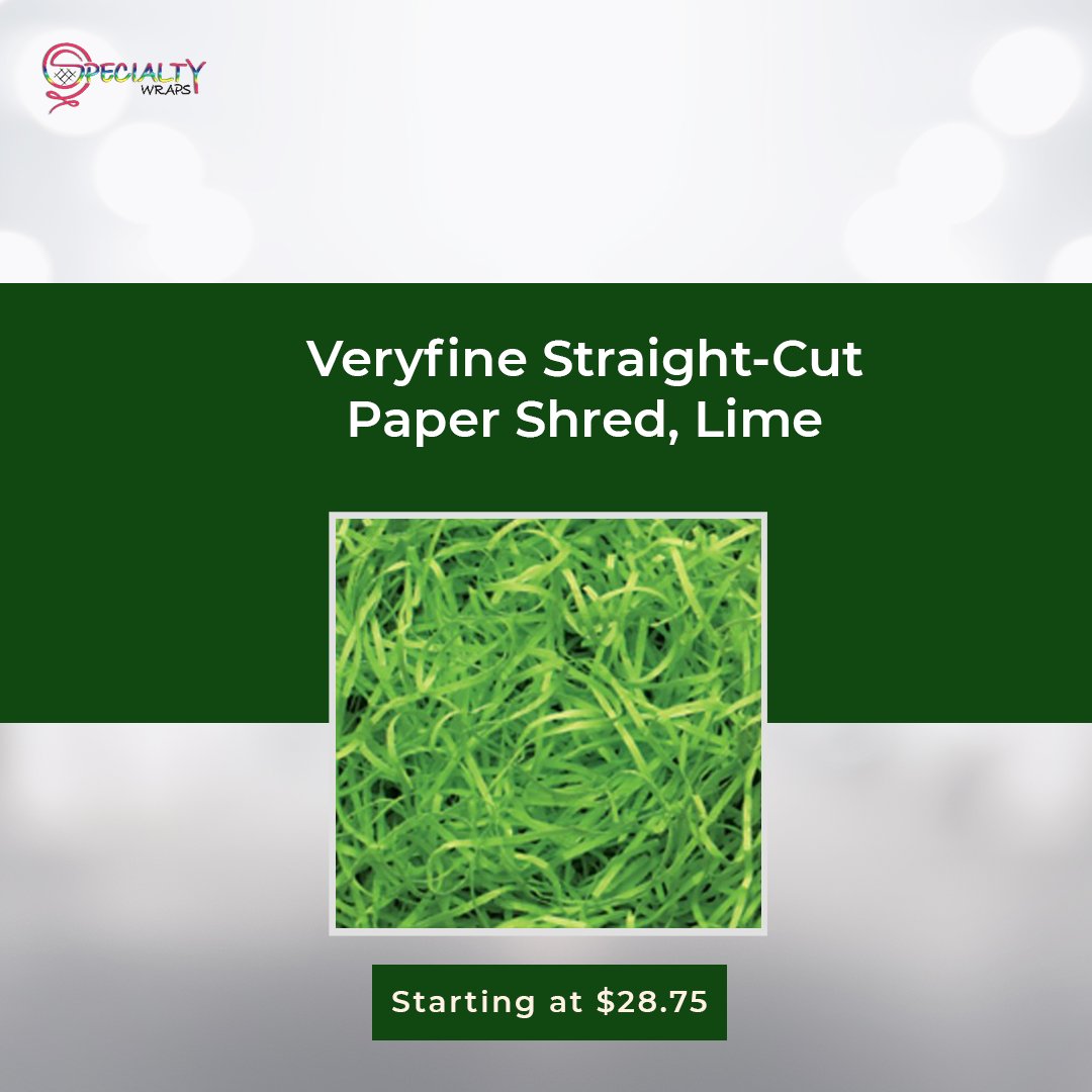 SpecialtyWraps's tweet photo. Don't bother about filling the void in the gift basket and gift basket box. With our very fine straight cut paper shred, maintain volume in the gift package and secure the gift item. Limited availability product. Hurry up! Order now! https://t.co/p2Ar4WDQSj

#paperfiller #fillers https://t.co/gMzfEUZsEv