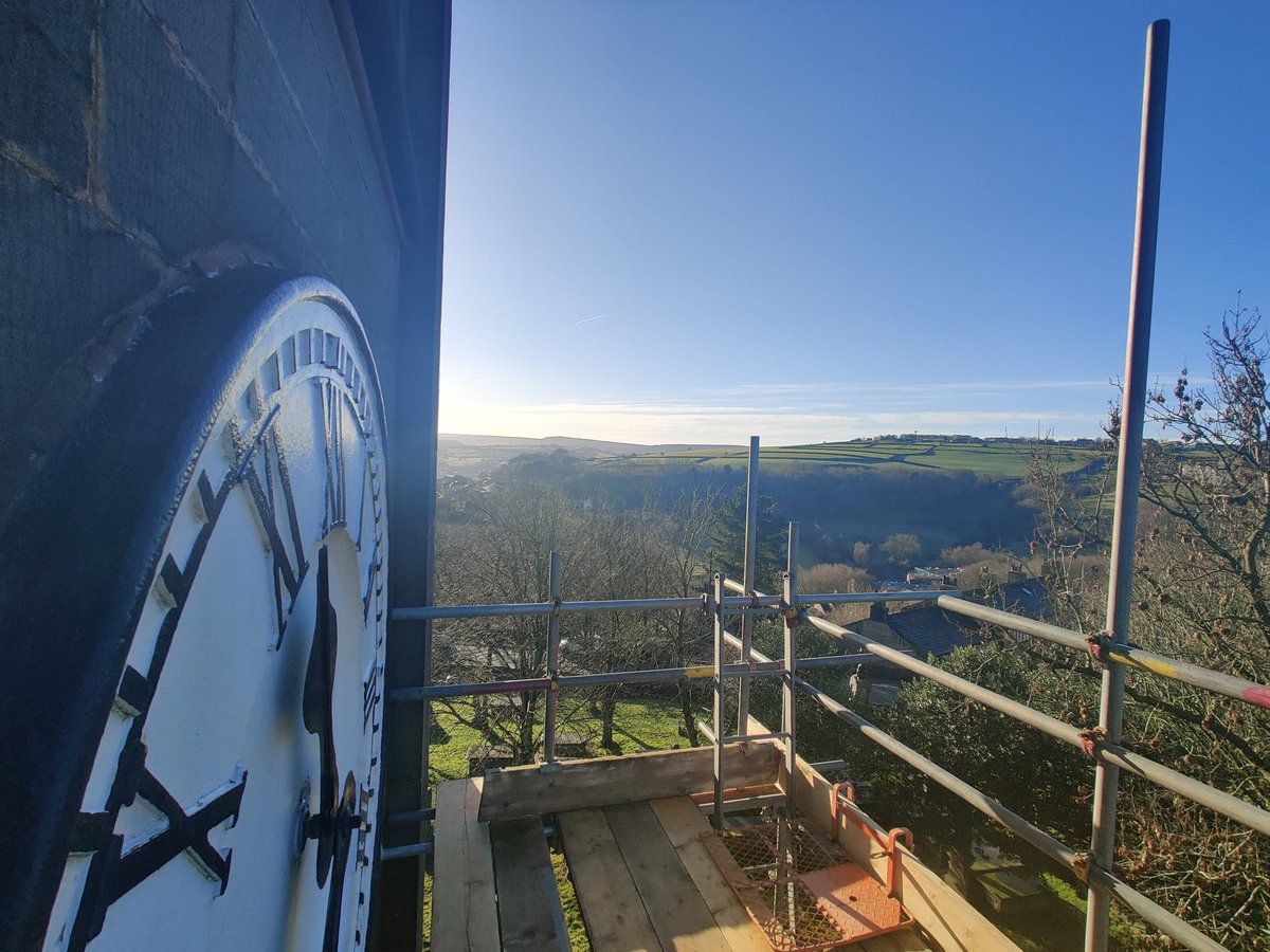 TimeAssured's tweet image. Clockmaker Mike has been enjoying this lovely view whilst re-installing the dial motion works and hands after some repairs.