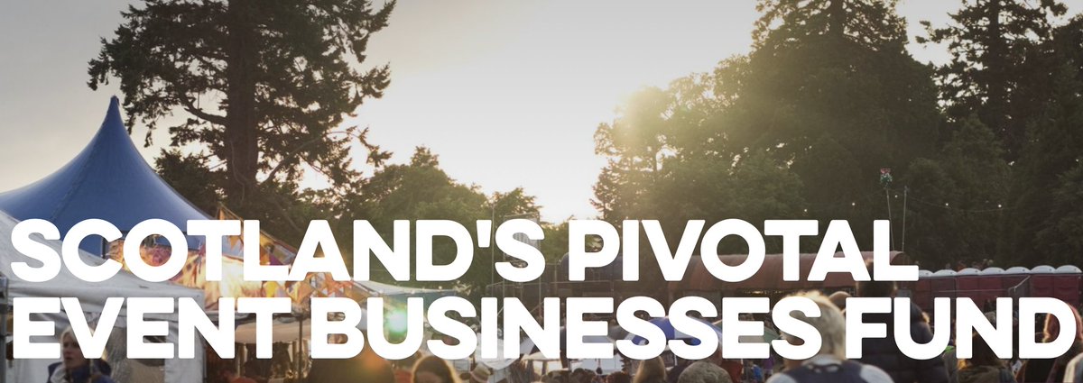 ScotlandEPIC's tweet photo. ❗️❗️SCOTLANDS EVENT BUSINESSES ❗️❗️

EXPRESSIONS OF INTEREST FOR PIVOTAL EVENT BUSINESSES FUND TO RE-OPEN 

From 12pm on Wednesday 13 January to 5pm on Monday 18 January.

For more information click the link below.

https://t.co/zsSmFQP9Oc

#eventprofs #scotland https://t.co/gV2wy35Q09