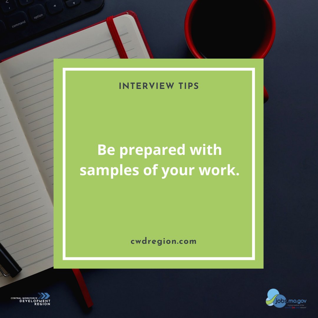 During the interview, the employer might want to know specific examples related to the position you're interviewing for. Make sure you have past projects ready, or even volunteer experience.

#interviews #interviewprep #careertips #interviewtips #mojobs #tuesdaytips
