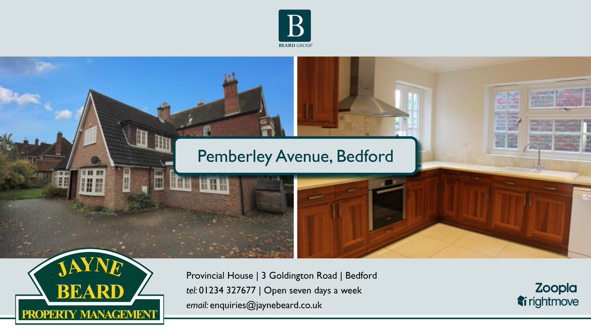 JayneBeard_'s tweet photo. **Hot Property Alert**

Offered in excellent condition throughout, this SPACIOUS four bedroom house is available to view from the middle of January.

Available for just £1,999 PCM.

https://t.co/65w9bGqQEF

#JayneBeard #EstateAgents #Bedford https://t.co/D3wxb1C43W
