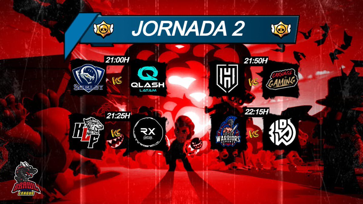 #BCL | Jornada 2

Para finalizar la semana les traemos a los grupos C y D.

Hoy se vienen partidos de infarto donde cada uno buscará llevarse los puntos a casa.
Se vuelve al horario normal e iniciamos a las 21 horas 🇨🇱.

Transmite: 🎥 twitch.tv/brawlchiletop

!Los esperamos 🐉!