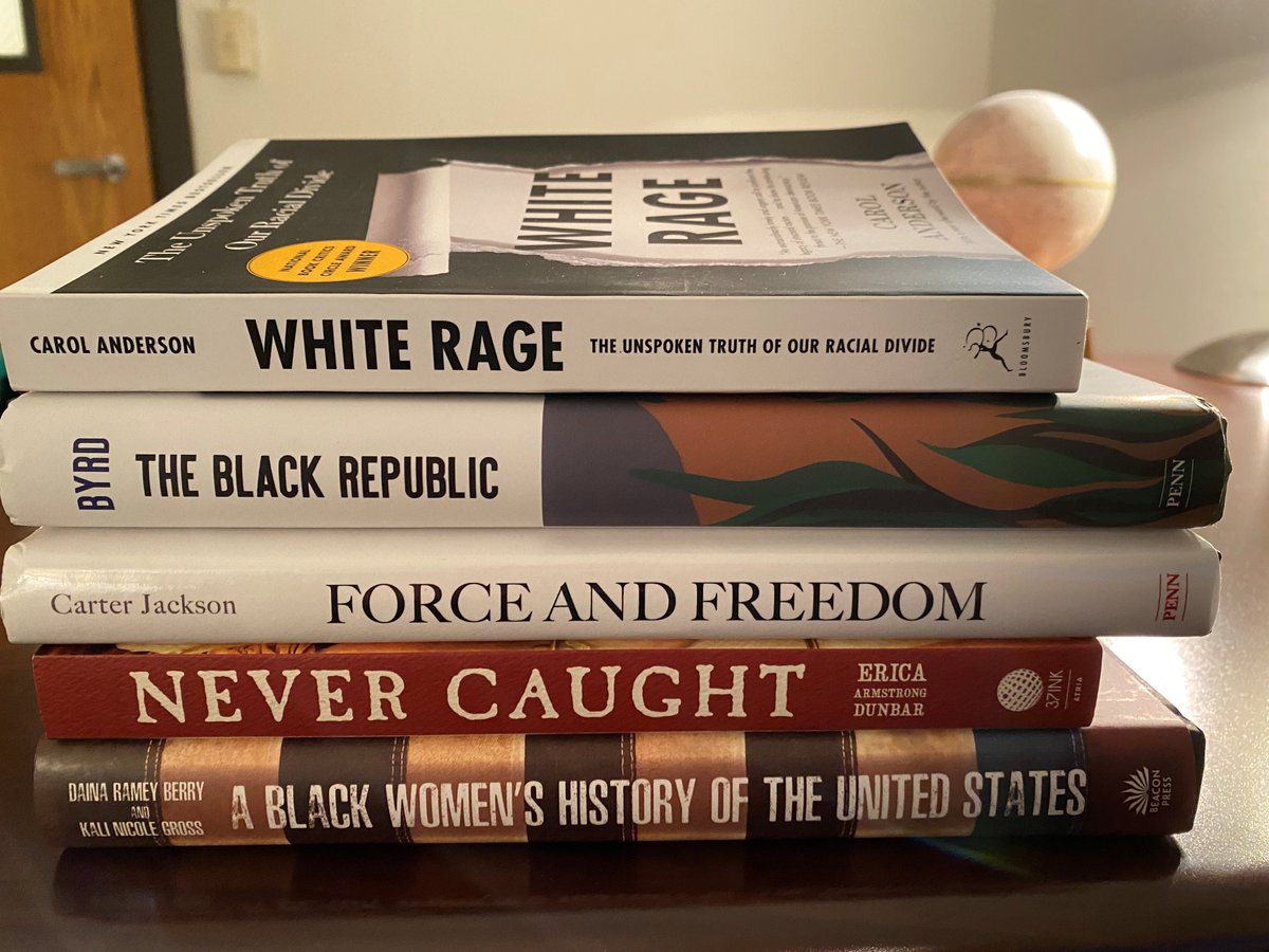 The lineup for the spring History of Black Americans seminar. Can't wait! @DainaRameyBerry @KaliGrossPhD <a href="/ericaadunbar/">you betta call me Dr. Dunbar</a> <a href="/kcarterjackson/">Kellie Carter Jackson</a> @bronaldbyrd @ProfCAnderson