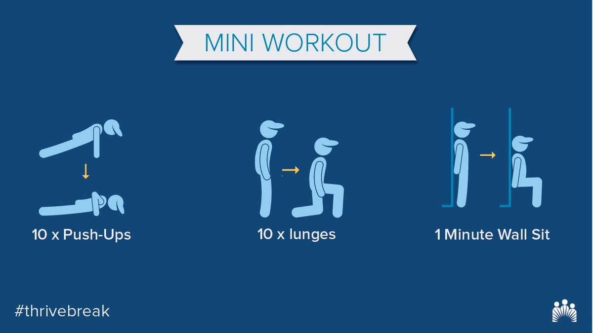 KPMidAtlantic's tweet photo. #ThriveBreak - Looking for a quick full-body workout? Then challenge yourself every few hours by doing this fun mini workout! https://t.co/KUWUiTB02F