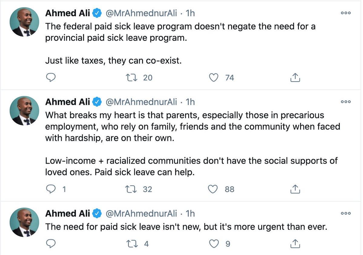 Dr Ali focuses on the disproportionate effect that a lack of paid sick days has on families who need help the most:14/ https://twitter.com/MrAhmednurAli/status/1349076843807305731?s=20