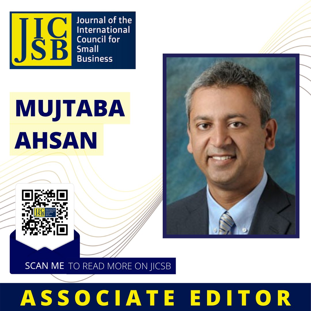 The JICSB (@thejicsb) on Twitter photo We are pleased to introduce one of our new JICSB Associate Editors: Dr. Mujtaba Ahsan (Associate Professor <a href="/SDSU/">San Diego State University</a>)
View our full roster of #JISCB Associate Editors here🔗 icsb.org/jicsb/jicsb-as… | #ICSB We are pleased to introduce one of our new JICSB Associate Editors: Dr. Mujtaba Ahsan (Associate Professor <a href="/SDSU/">San Diego State University</a>)
View our full roster of #JISCB Associate Editors here🔗 icsb.org/jicsb/jicsb-as… | #ICSB