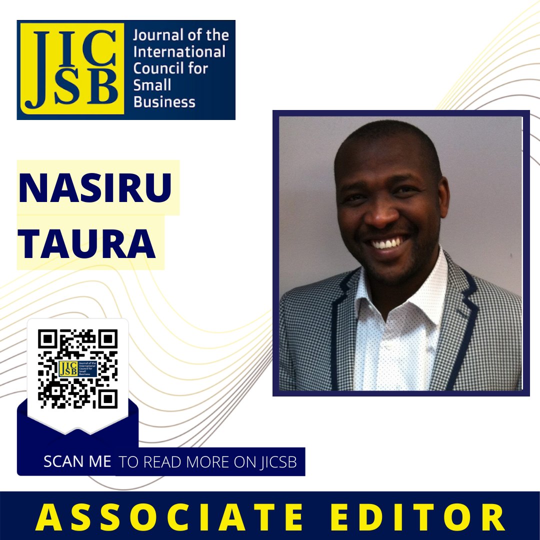 The JICSB (@thejicsb) on Twitter photo We are pleased to introduce one of our new JICSB Associate Editors: Dr. Nasiru Taura (Senior Lecturer <a href="/bournemouthuni/">Bournemouth Uni</a>)
View our full roster of #JISCB Associate Editors here🔗 icsb.org/jicsb/jicsb-as… | #ICSB We are pleased to introduce one of our new JICSB Associate Editors: Dr. Nasiru Taura (Senior Lecturer <a href="/bournemouthuni/">Bournemouth Uni</a>)
View our full roster of #JISCB Associate Editors here🔗 icsb.org/jicsb/jicsb-as… | #ICSB