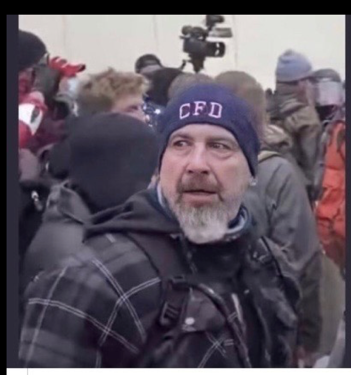 one4REALchange's tweet photo. This man is wanted for questioning in connection with the murder of fallen Capitol Police Officer Brian Sicknick.

If you recognize this man, call FBI at 1-800-225-5324 or visit https://t.co/HbR64MtcyG... https://t.co/0ZuFXrFHLa