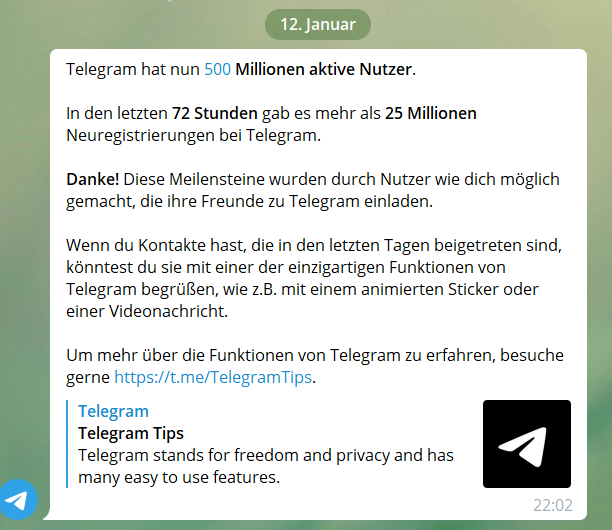 antischwurbler's tweet photo. Der #Trump-Effekt nach der #Twitter-Sperrung seines Kontos. Seine Fans pilgern weiter zu #Telegram. ^^
#noQuerdenken
#QAnus #Trumpboys #brainover https://t.co/ijUTI2gRWs