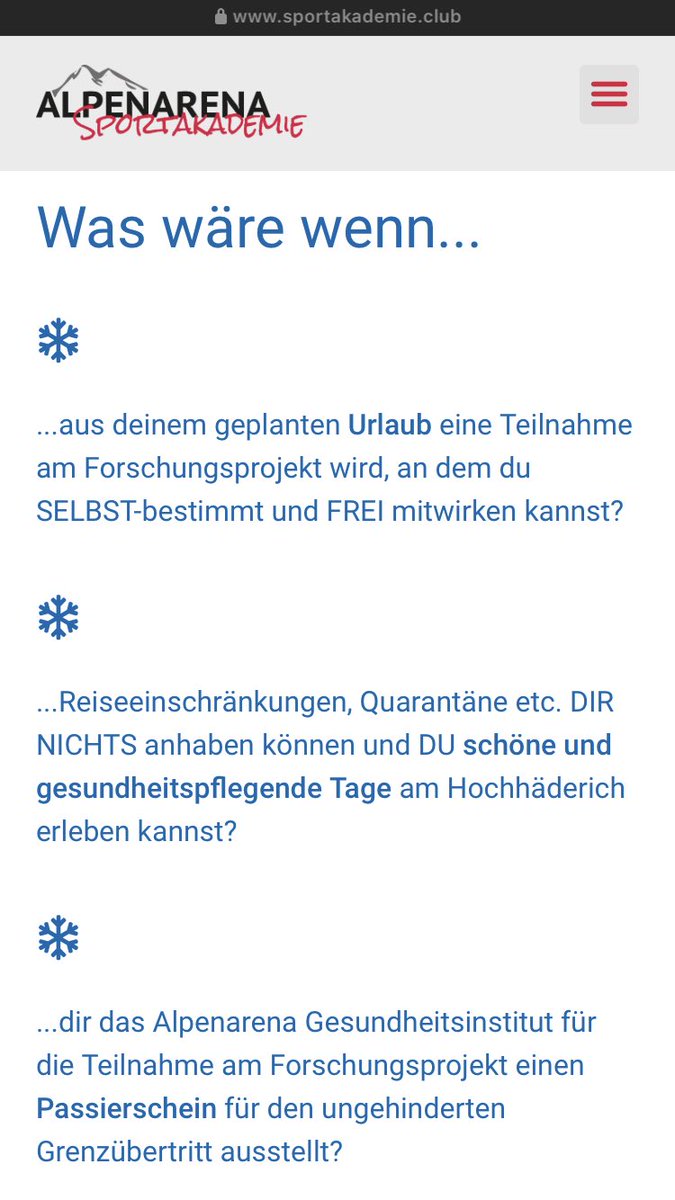 _may_win's tweet photo. „Forschungsnächte buchen“
Hier wird dazu eingeladen, Regierungsmaßnahmen zu umgehen um „FREI“ den Winterurlaub zu genießen und dabei hoch akademischen Fragen nachzugehen – im Sinne der Forschung natürlich!
@florianklenk @ArminWolf
@derStandardat @KURIERat
#Alpenarena https://t.co/O0PXhUm0li