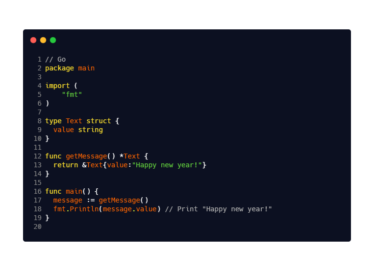 _nsa94's tweet photo. @auth0 January Coding Challenge🚩
🟠 getMessage() function needs to return a Text type pointer.
🟠 Address operator ("&") use to returns the address of Text struct with the "value" defined as,
"Happy new year!". 🎊
#zerochallenge #nsa94 #nuwandev https://t.co/TewpPwZlk9