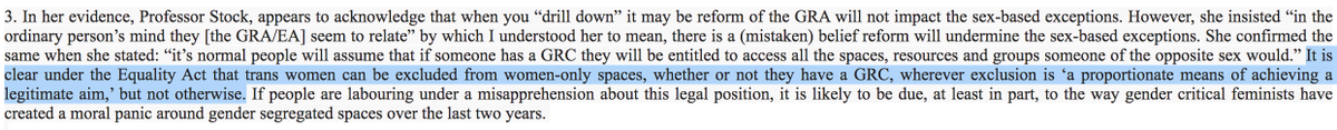 Alex Sharpe'Yeah, I know our biggest lobby group just submitted evidence that the EA gives trans women access to women's spaces but actually, the EA says the opposite, and people only think that b/c of those lying feminist witches.'Um. Okay. https://committees.parliament.uk/writtenevidence/19156/html/