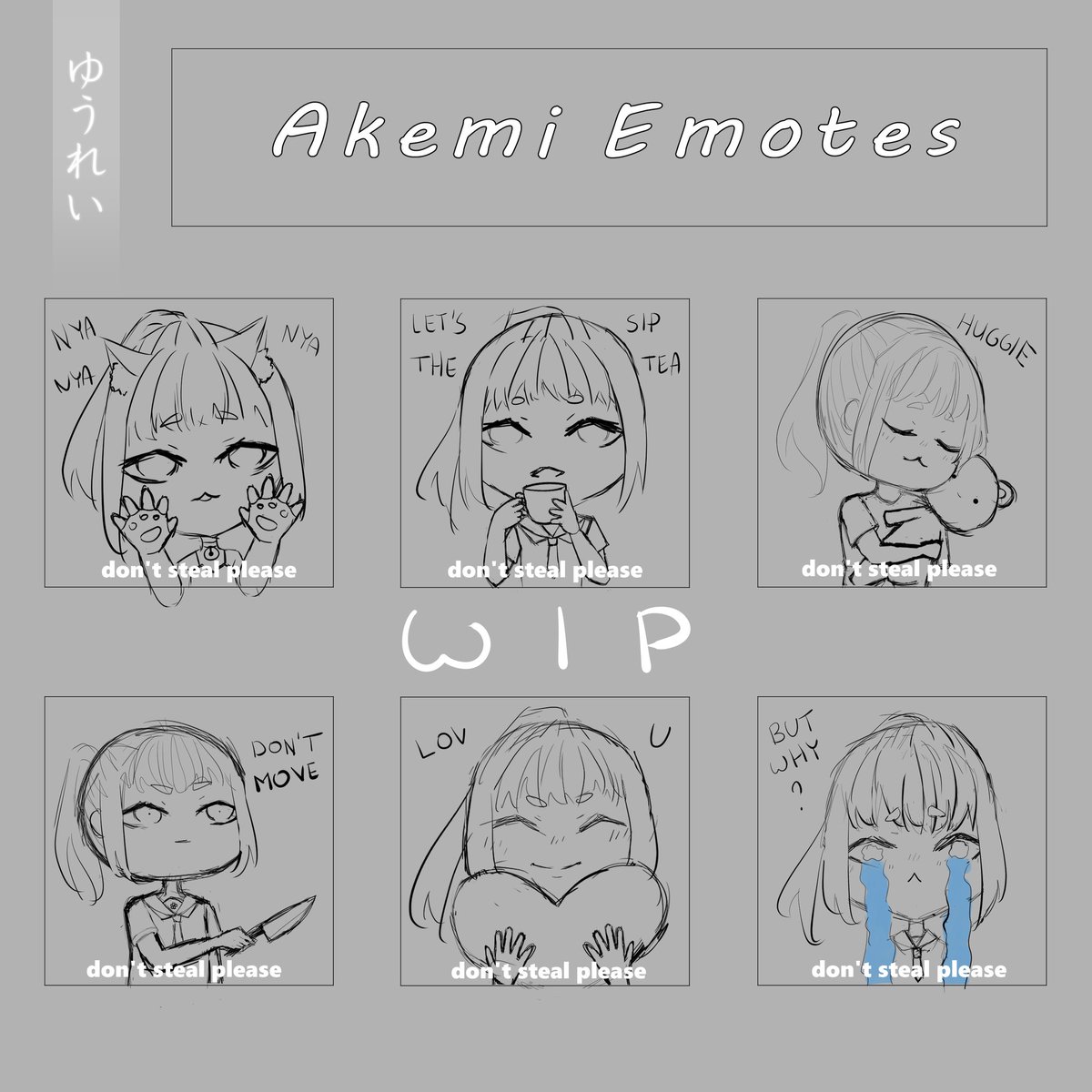 🌸 Please, retweet 🌸

Hi everyone! 💗

• Here is wip of my emotes, OC is not mine
I hope u will have a great day! 🌸
ゆうれい

My deviantart:
deviantart.com/yuureichanart

#anime #artistsontwitter #AnimeArt #art #animetwt #ArtistOnTwitter