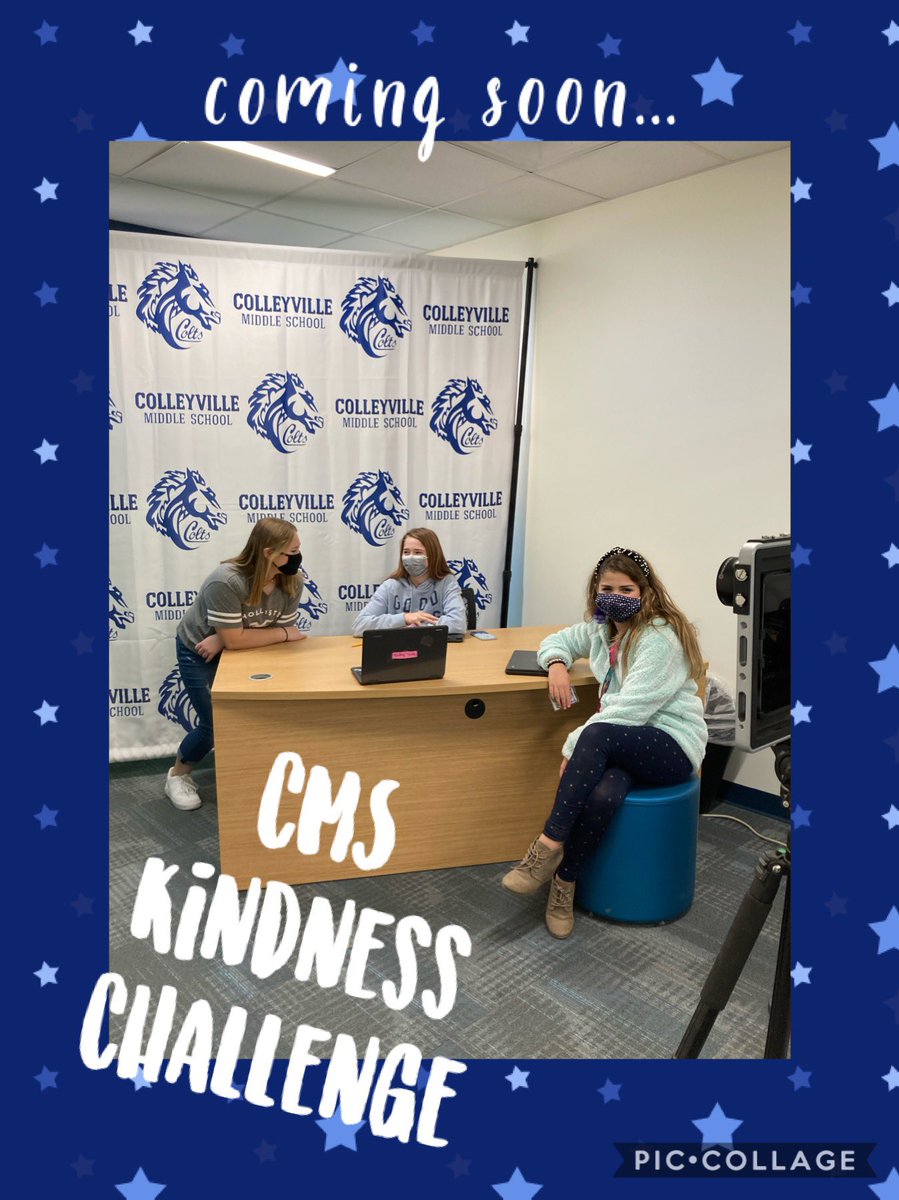 CMS STUCO students are hard at work on our Kindness Challenge video. Stay tuned for more details. #TeamCMS <a href="/CmsColts/">Colleyville Middle School</a>