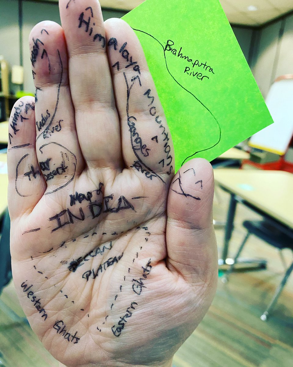 When we talked about the map of India on your hand, this is what it would have looked like if it was drawn on there! #ancientindia #itsworthit #kinistheticlearning ✋🏼. <a href="/wcsdistrict/">Worthington Schools</a>