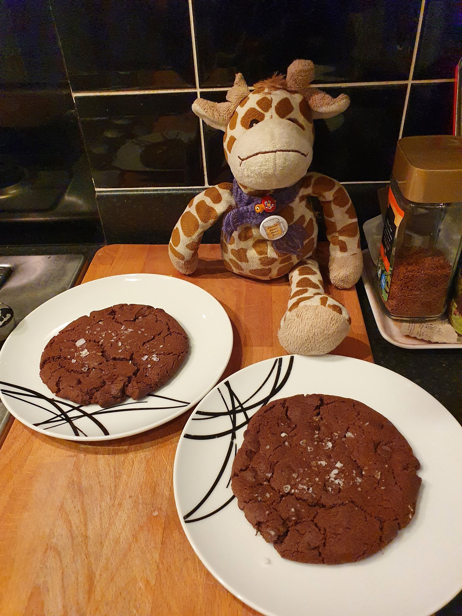 Happy birthday male human. We made these giant cookies from new book to celebrate. 